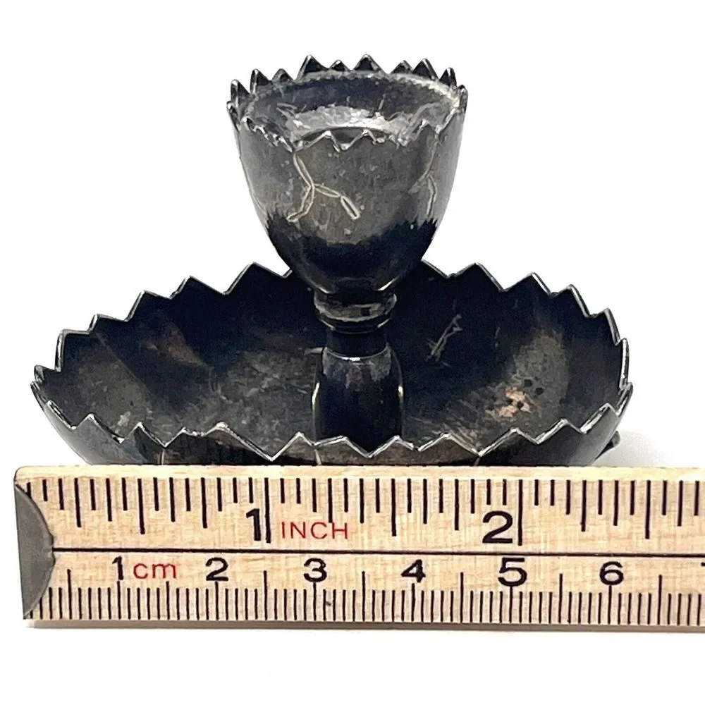 Antique Wilcox Silver Plate Miniature Candle Holder Bowl ‎ Vintage Silver Decor
